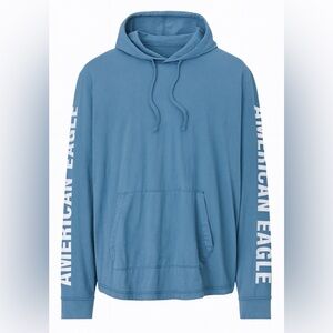 American Eagle Outfitters Teal Lightweight Mid-Season Hoodie XXL